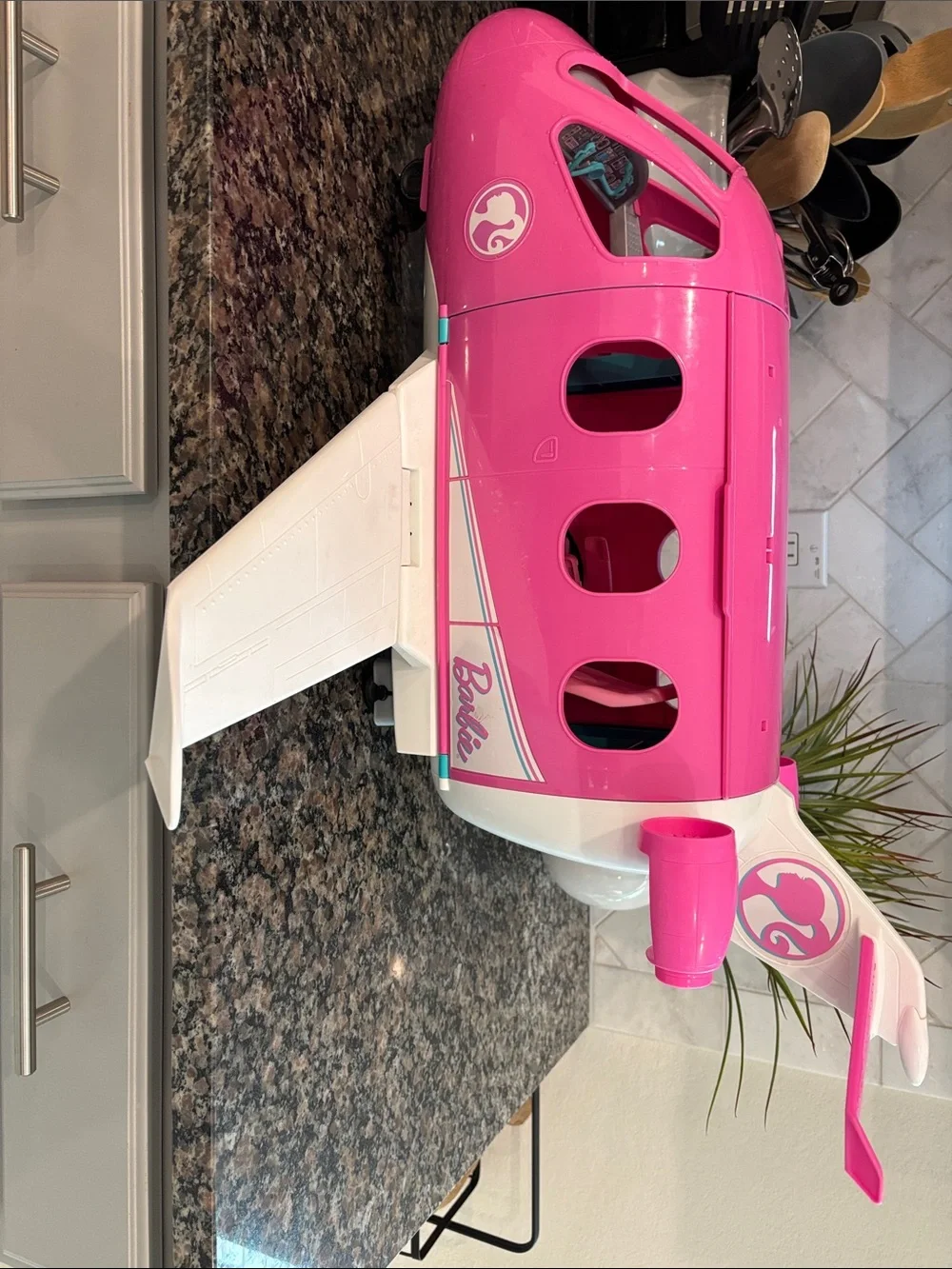 Barbie Hot Pink & White Play Plane